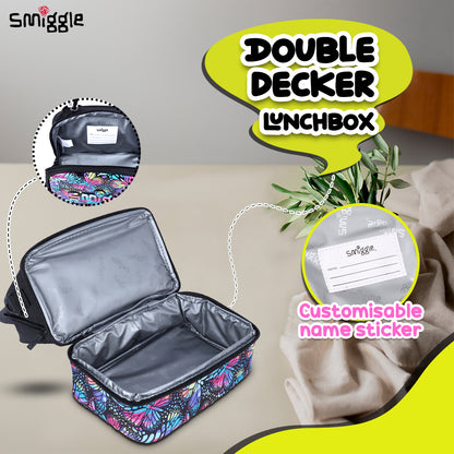 Smiggle Vivid Hardtop Lunchbox Black Mix, 3Y+