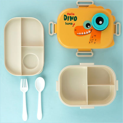 Little Surprise Box, Orange Big Eye Dino 2 decker Lunch Box for Kids