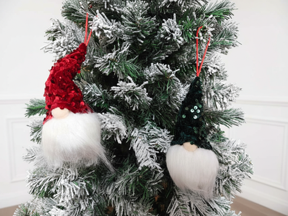 GNOMO, pack of 2 Sparkling Sequin Gnome Figure ornaments by SWEN