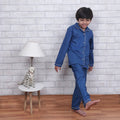 Midnight Sky Solid Blue Night Suit