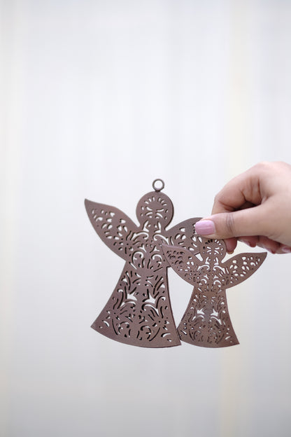 ELENA by SWEN, pack of 2 Filigree Peace Angel Christmas Tree Ornaments