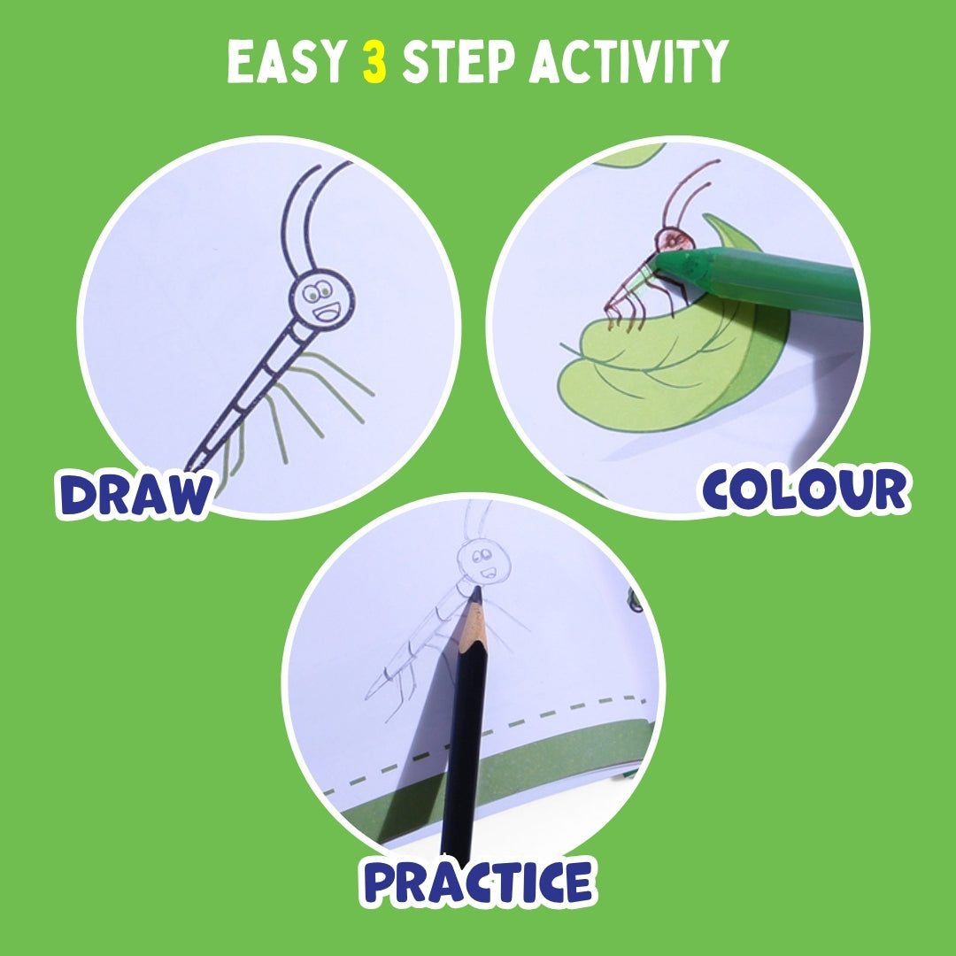 PEPPLAY STEP BY STEP DRAWING BOOK - INCREDIBLE INSECTS