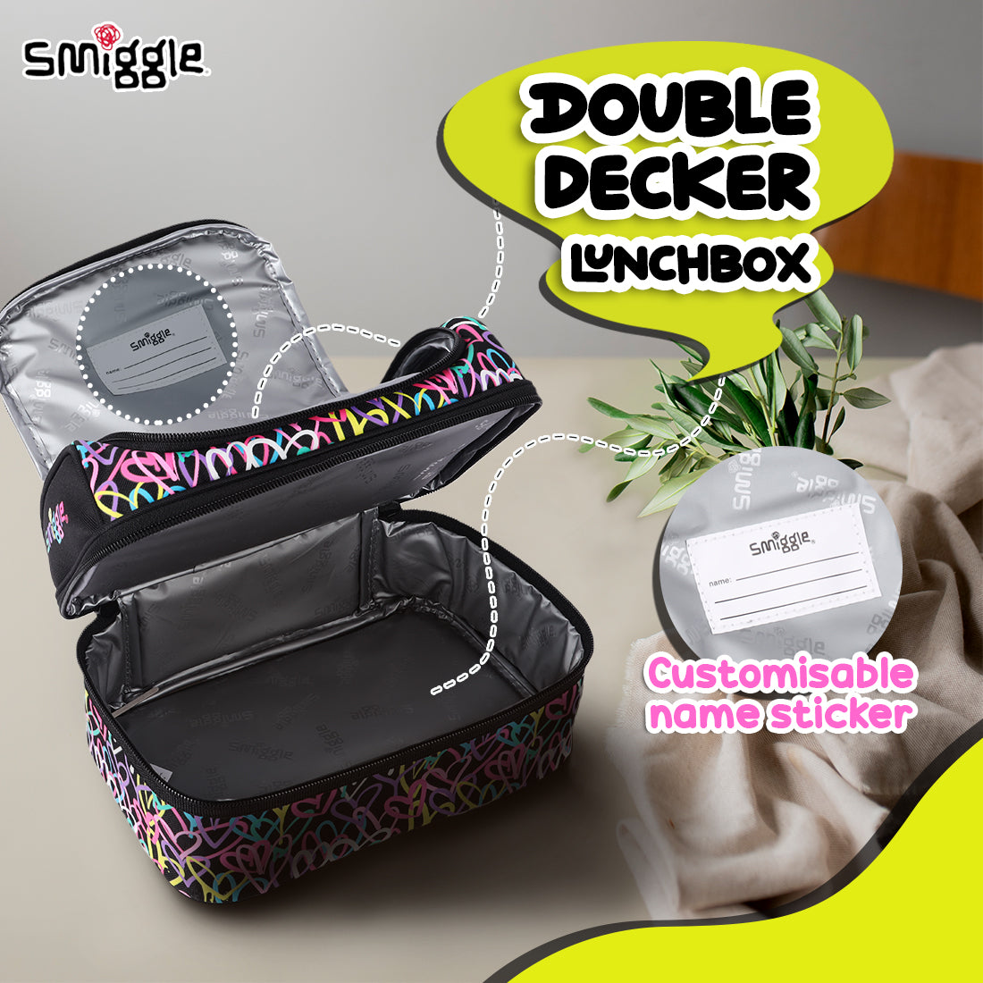 Smiggle NE LBOX DBL DECK IHS I HEART BLACK