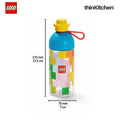 LEGO Transparent Kids Drinking Water Bottle 500ml with Twist Cap Lid & Carry Loop | BPA Free School Bottle for Boys & Girls