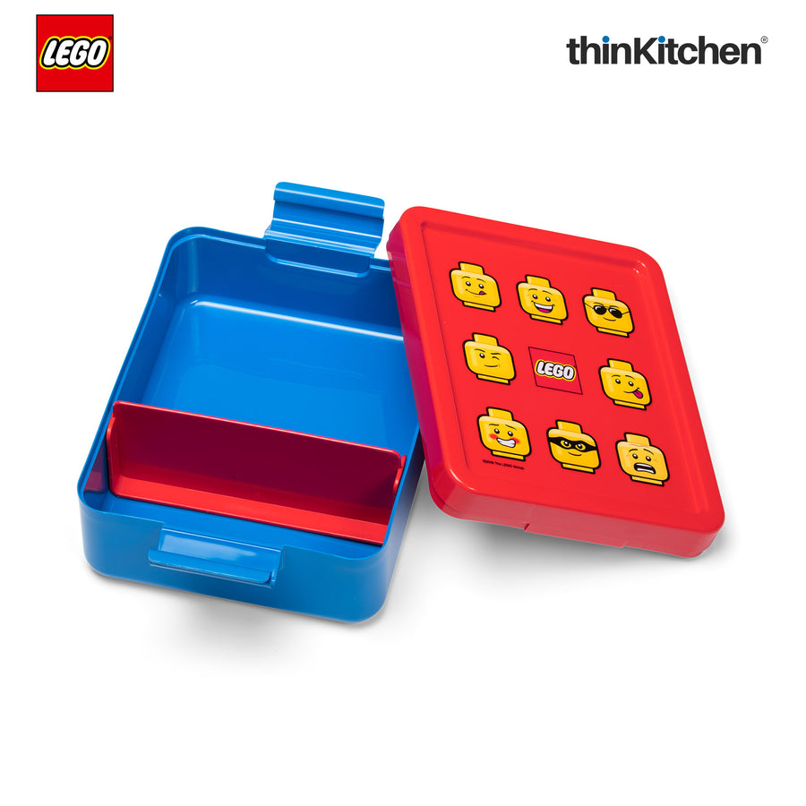 LEGO Iconic Kids Lunch Box with Divider 1.7L (Red & Blue) | BPA Free, Lunch Box for School, Snack Box, Travel Lunch Box