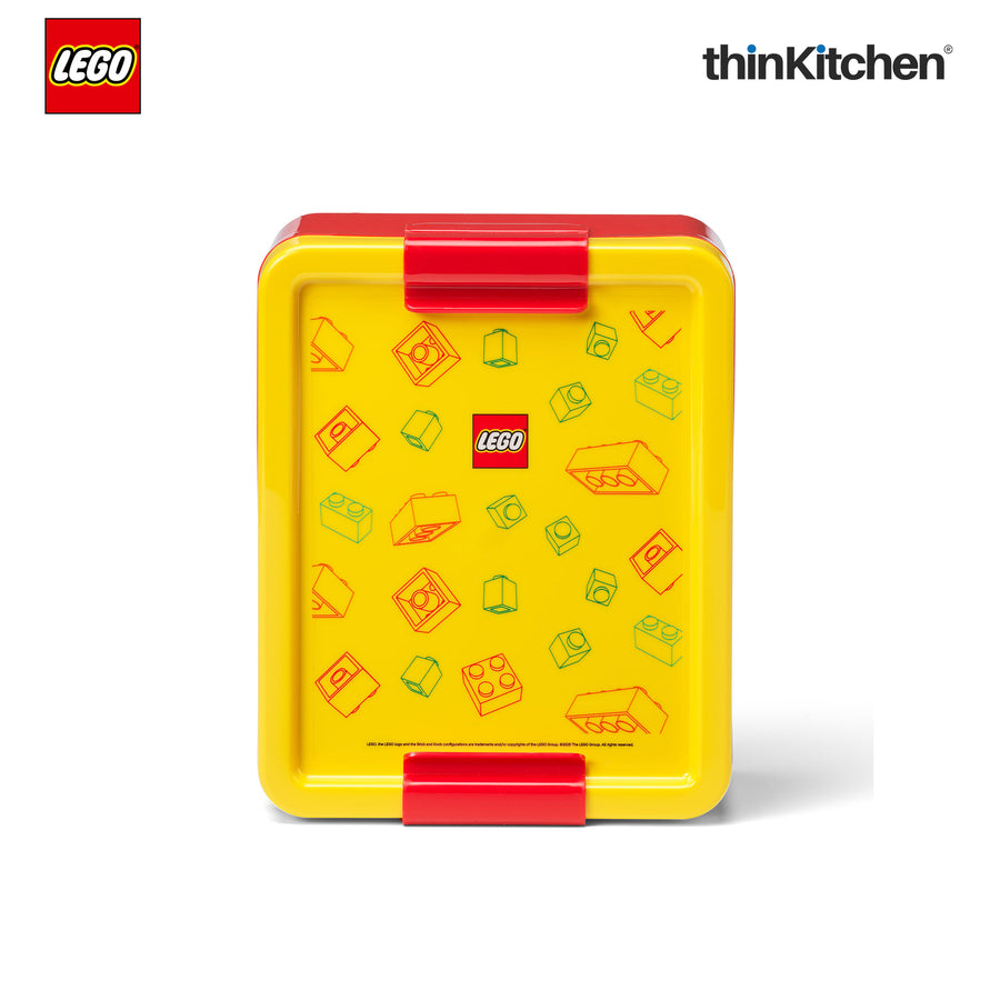 LEGO Brick Art Line Series Kids Lunch Box with Divider 1.7L (Red & Yellow)  | BPA Free Kids Lunch Box for School, Snack Box, Travel Lunchbox for Kids & Adults