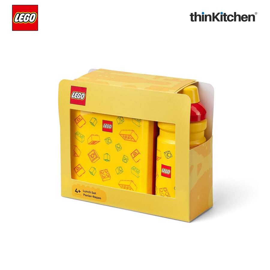 LEGO  Brick Art Line Series Kids School Lunch Set with 390ml Water Bottle & 1.7L Lunch Box | BPA Free Travel Lunch Set for Kids & Adults
