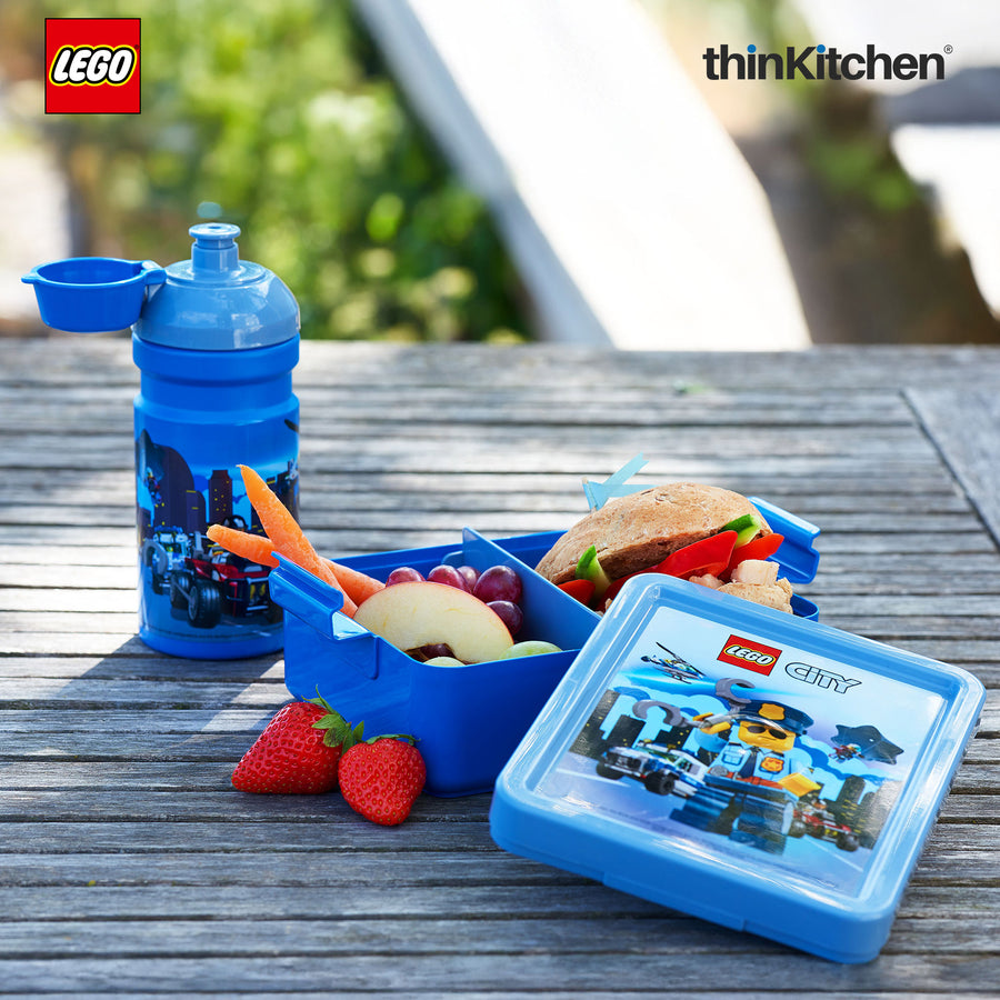 LEGO  City Series School Lunch Set with 390ml Water Bottle & 1.7L Lunch Box for Kids | BPA Free, Travel Lunch Set for Kids & Adults