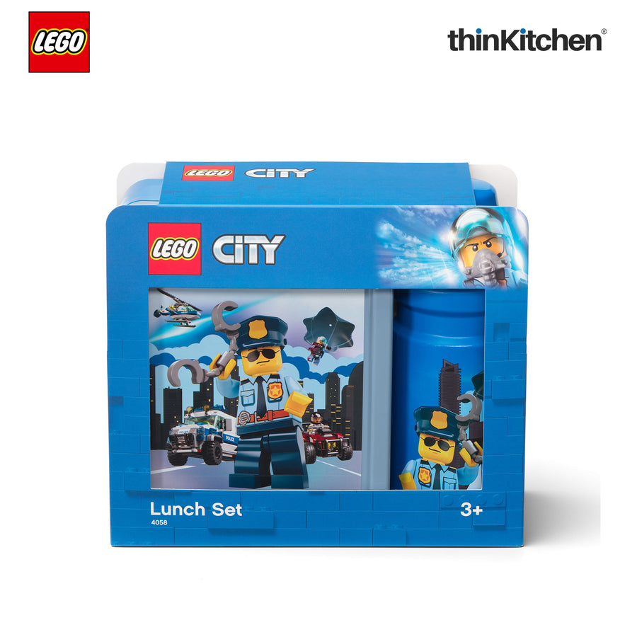 LEGO  City Series School Lunch Set with 390ml Water Bottle & 1.7L Lunch Box for Kids | BPA Free, Travel Lunch Set for Kids & Adults