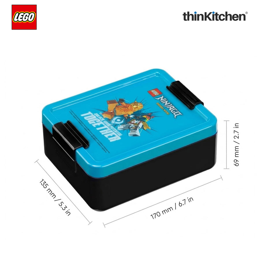 LEGO  Ninjago Series School Lunch Set with 390ml Water Bottle & 1.7L Lunch Box for Kids | BPA Free, Travel Lunch Set for Kids & Adults