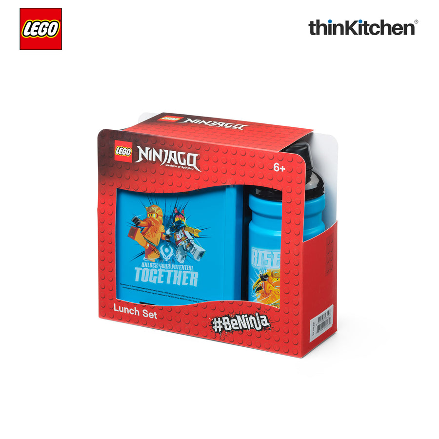 LEGO  Ninjago Series School Lunch Set with 390ml Water Bottle & 1.7L Lunch Box for Kids | BPA Free, Travel Lunch Set for Kids & Adults