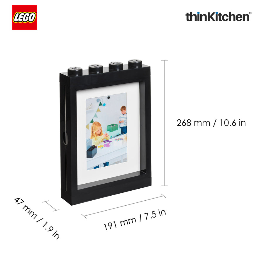 LEGO Decorative Photo Frame - 6x4 Inches, Black | Picture Frame for Kids Room, Bedroom & Living Room Décor