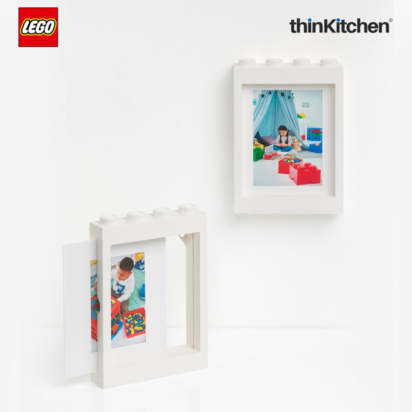 LEGO Decorative Photo Frame - 6x4 Inches, White | Picture Frame for Kids Room, Bedroom & Living Room Decor