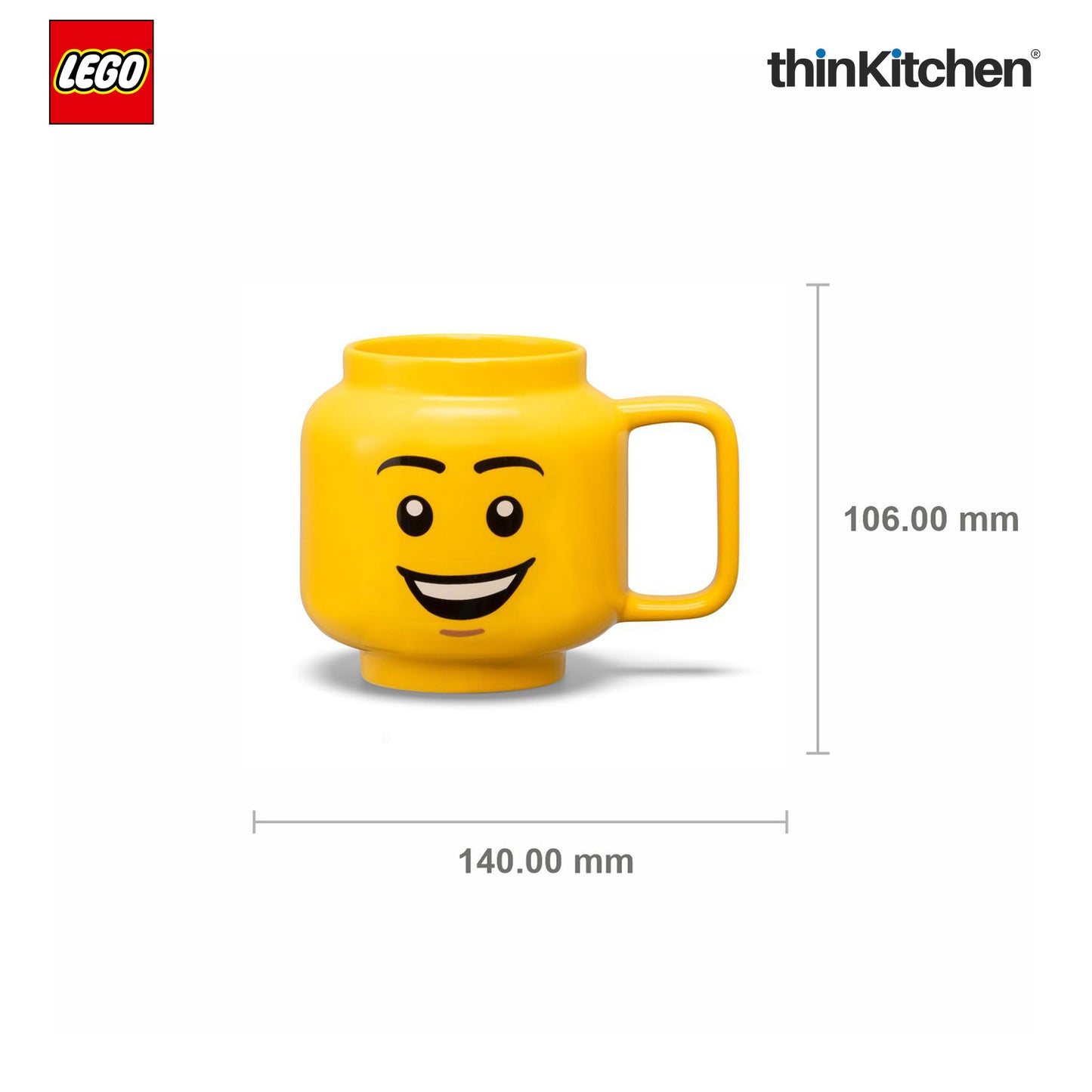 LEGO Iconic Ceramic Mug for Coffee, Tea, Large, 530ml | Gift Mug for Kids & Adults
