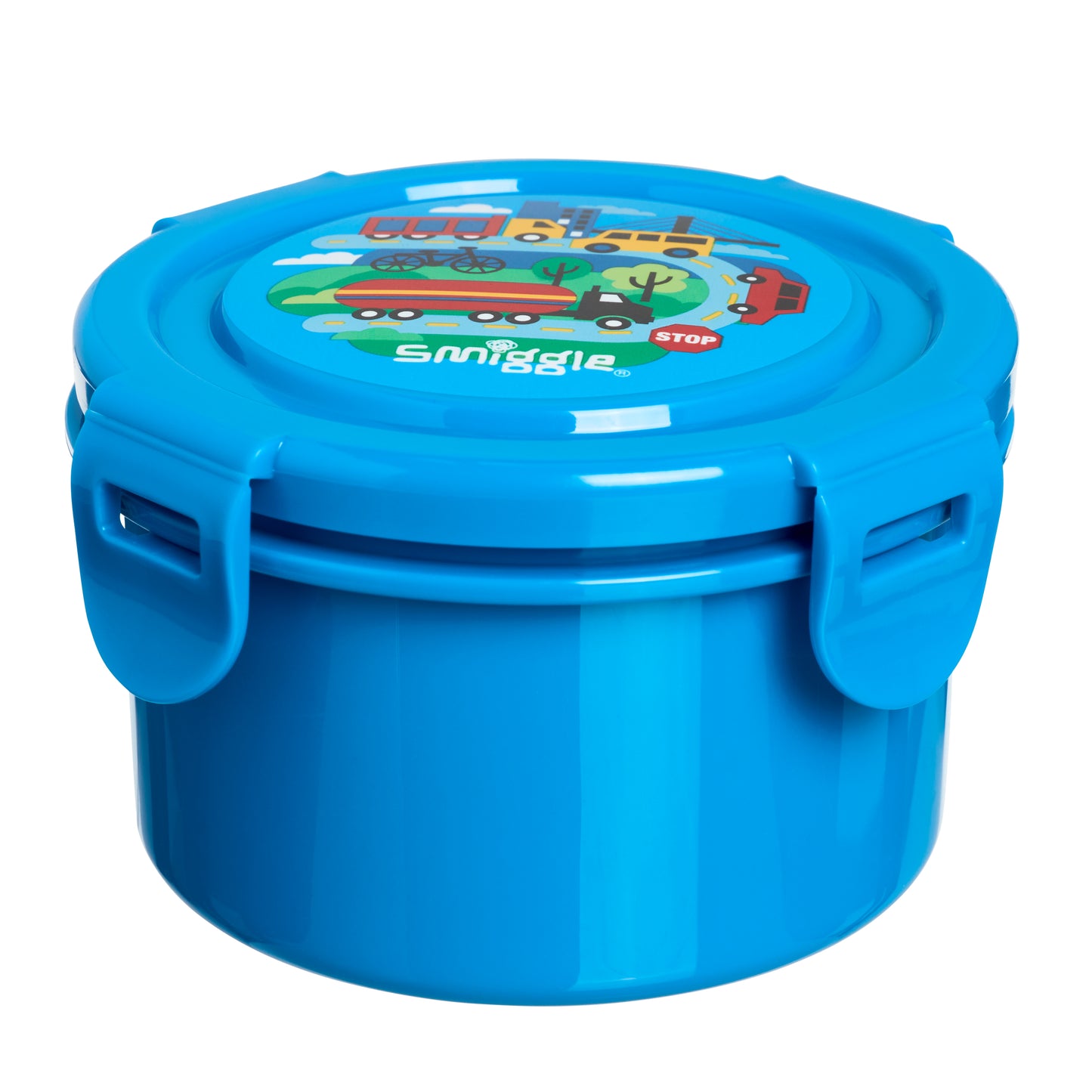 Smiggle Round About Snack Container, Round, Blue, 3Y+