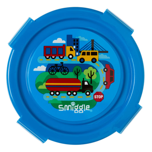 Smiggle Round About Snack Container, Round, Blue, 3Y+