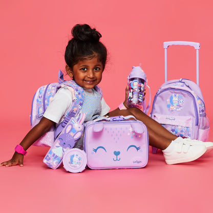 Smiggle Round About Teeny Tiny Square Lunch Box, Lilac, 3Y+