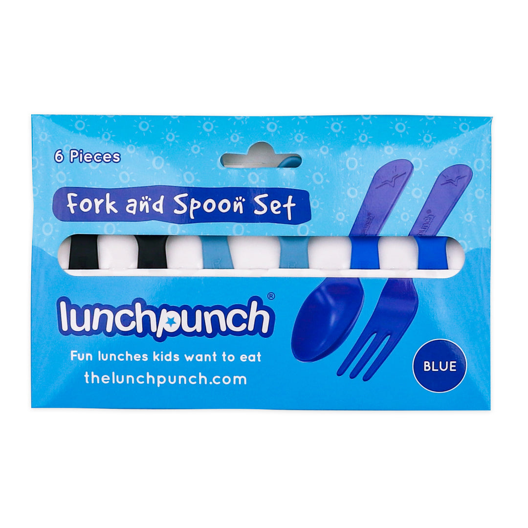 Lunch Punch Fork and Spoon Set - Blue