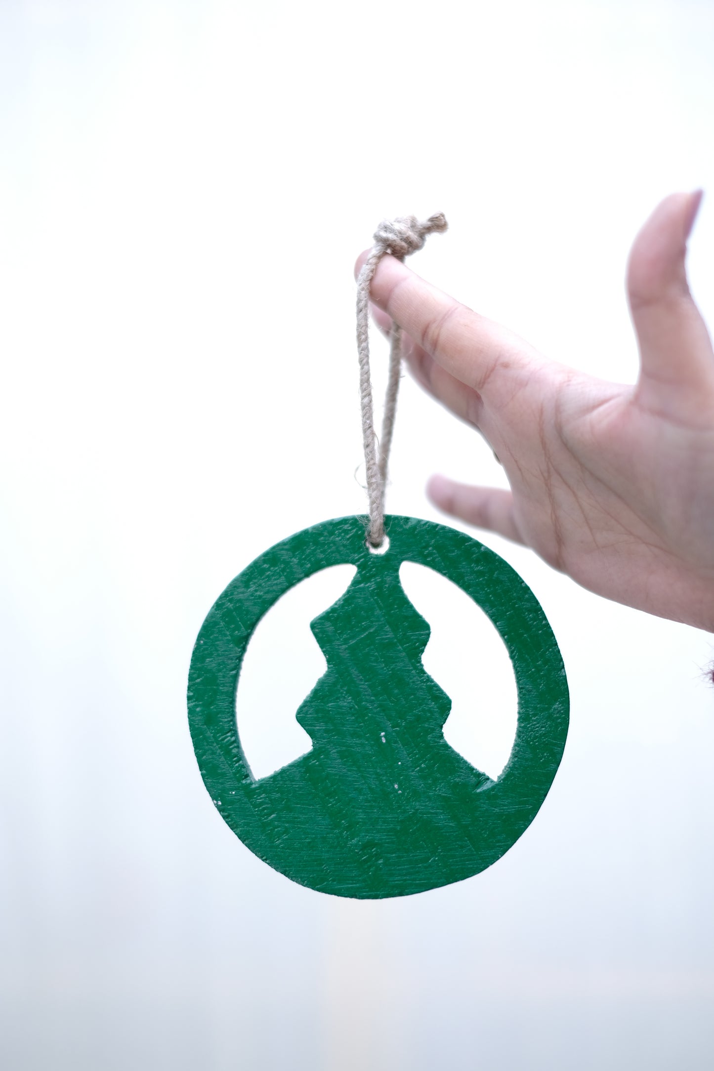 HERMES by SWEN, Pack of 4 Wooden Christmas Tree Ornaments - Star, Tree, Candyman, Santa