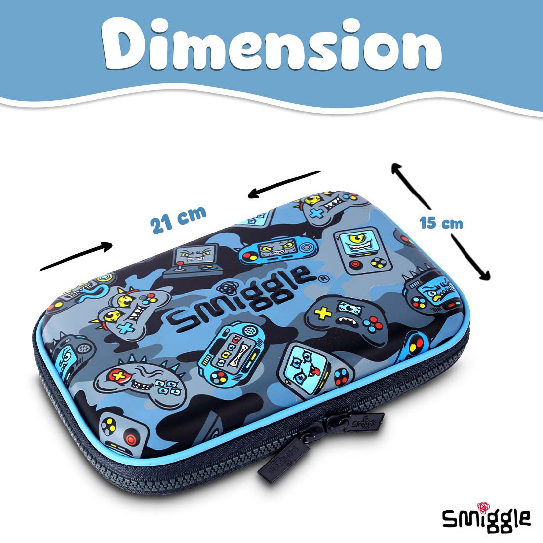 Smiggle Away Hardtop Stationery Kit for Kids Blue 3Y+