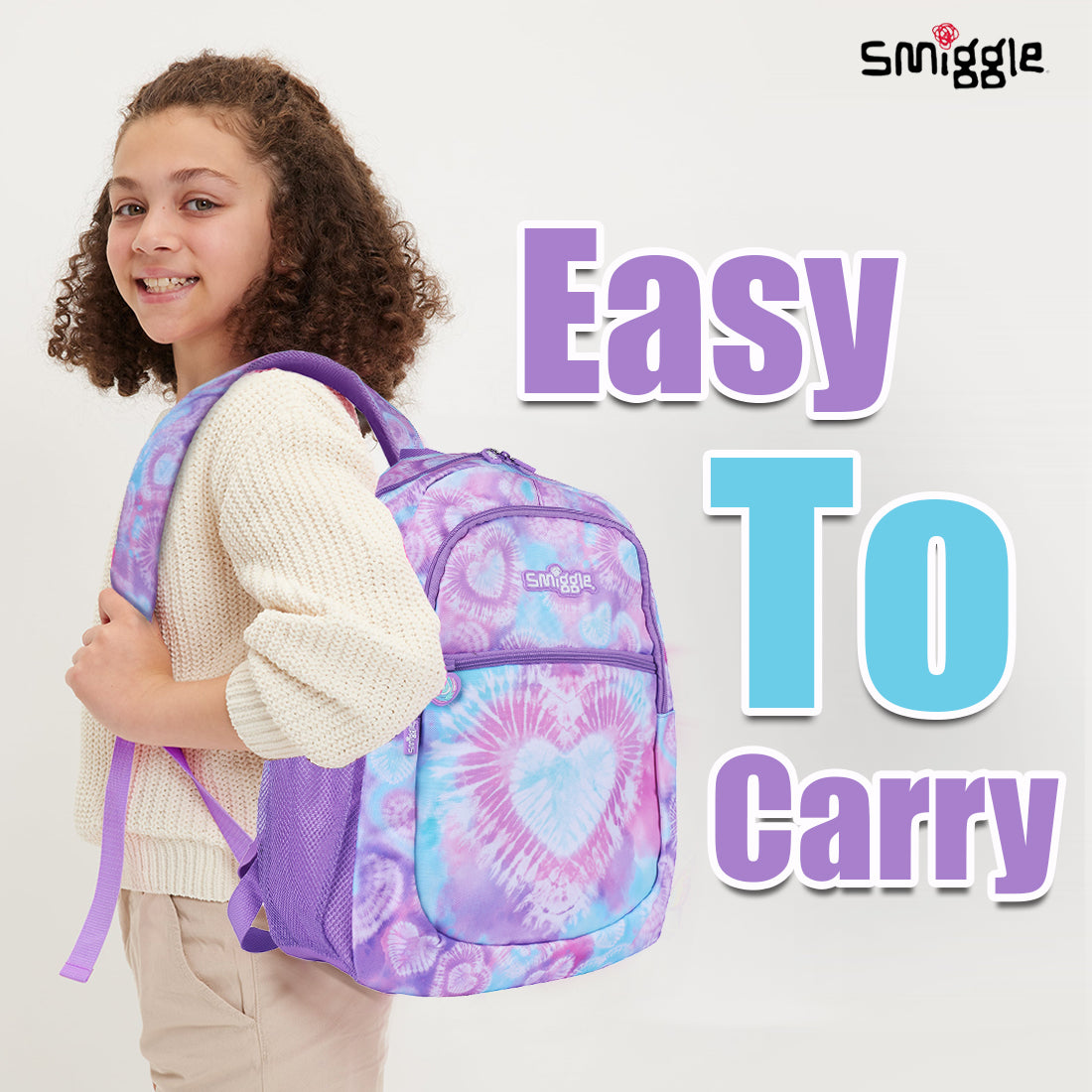 Smiggle I Heart Smiggle Classic Backpack Lilac, 3Y+