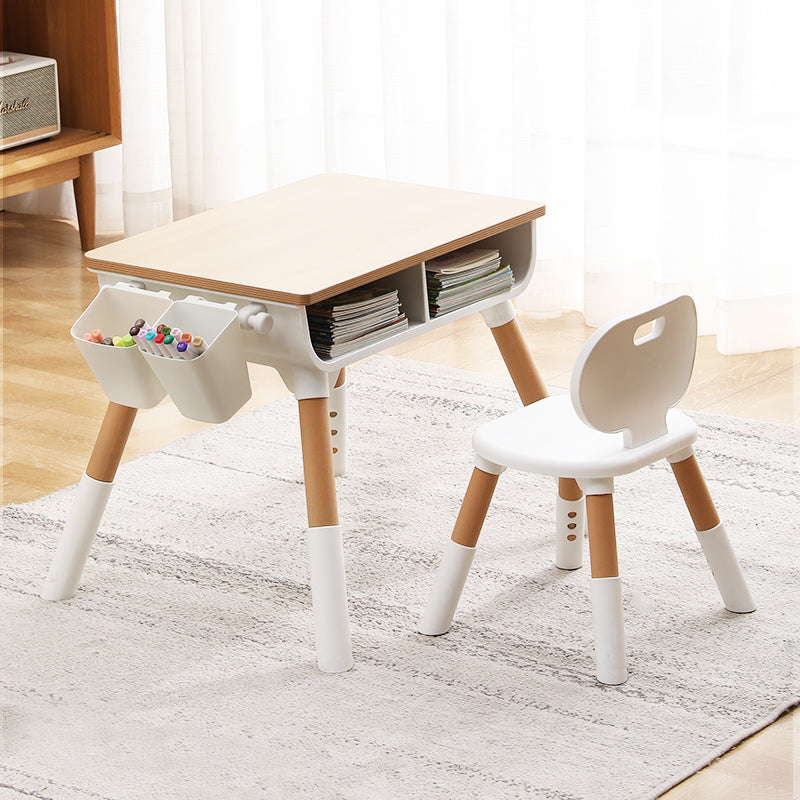 OPlus Multipurpose Study table with wooden top and 2 pen holders and 1 Chair