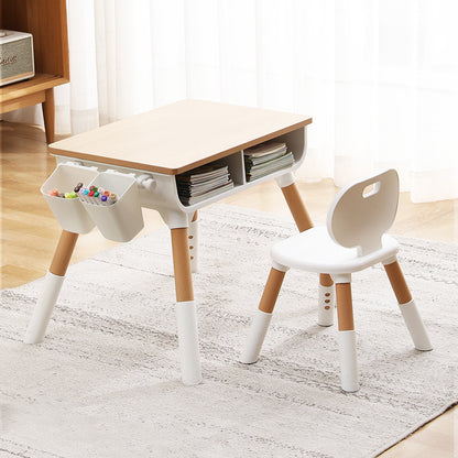 OPlus Multipurpose Study table with wooden top and 2 pen holders and 1 Chair
