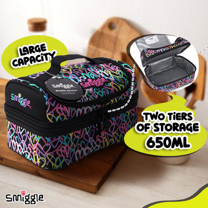 Smiggle NE LBOX DBL DECK IHS I HEART BLACK