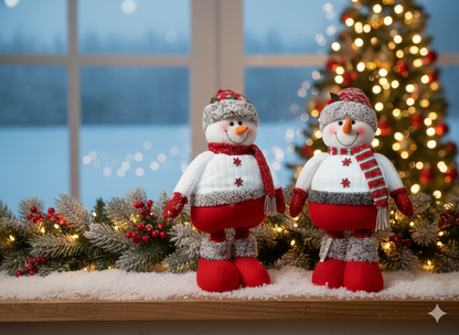 ALORA, Pack of 2 Cozy Plush Snowman Figures by SWEN