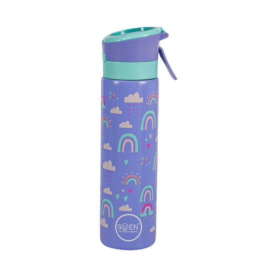 Insulated Stainless Steel Rainbow Theme Mist Bottle, Purple Color | 540 Ml