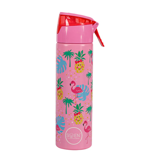 Insulated Stainless Steel Flamingo Theme Mist Bottle, Pink Color | 640 Ml