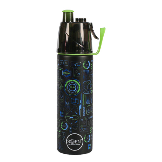 Insulated Stainless Steel Tech Theme Mist Bottle, Blue Color | 490 Ml