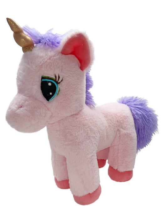 Mirada 32cm Standing Unicorn with Glitter Horn - Pink