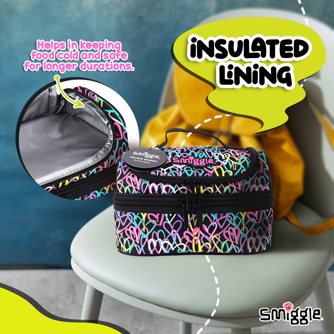 Smiggle NE LBOX DBL DECK IHS I HEART BLACK