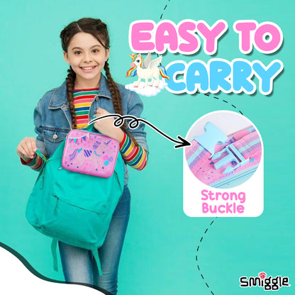 Smiggle Glide Teeny Tiny Square Lunchbox Pink, 3Y+