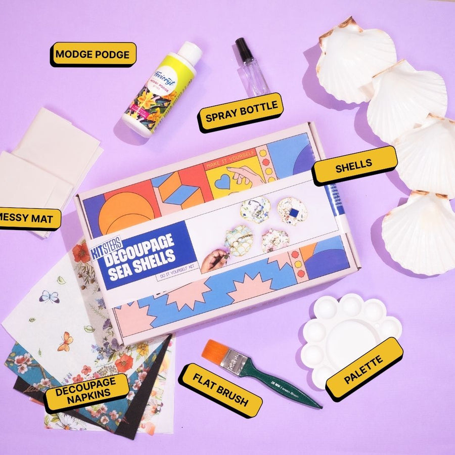 COMBO: DIY Shell Candle Kit & DIY Decoupage Shells Kit
