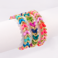Aztec Enamel Bracelet | Magenta & Olive