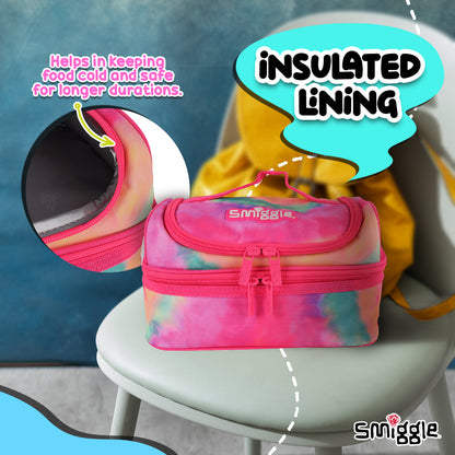 Smiggle Vivid Double Decker Lunchbox Pink, 3Y+