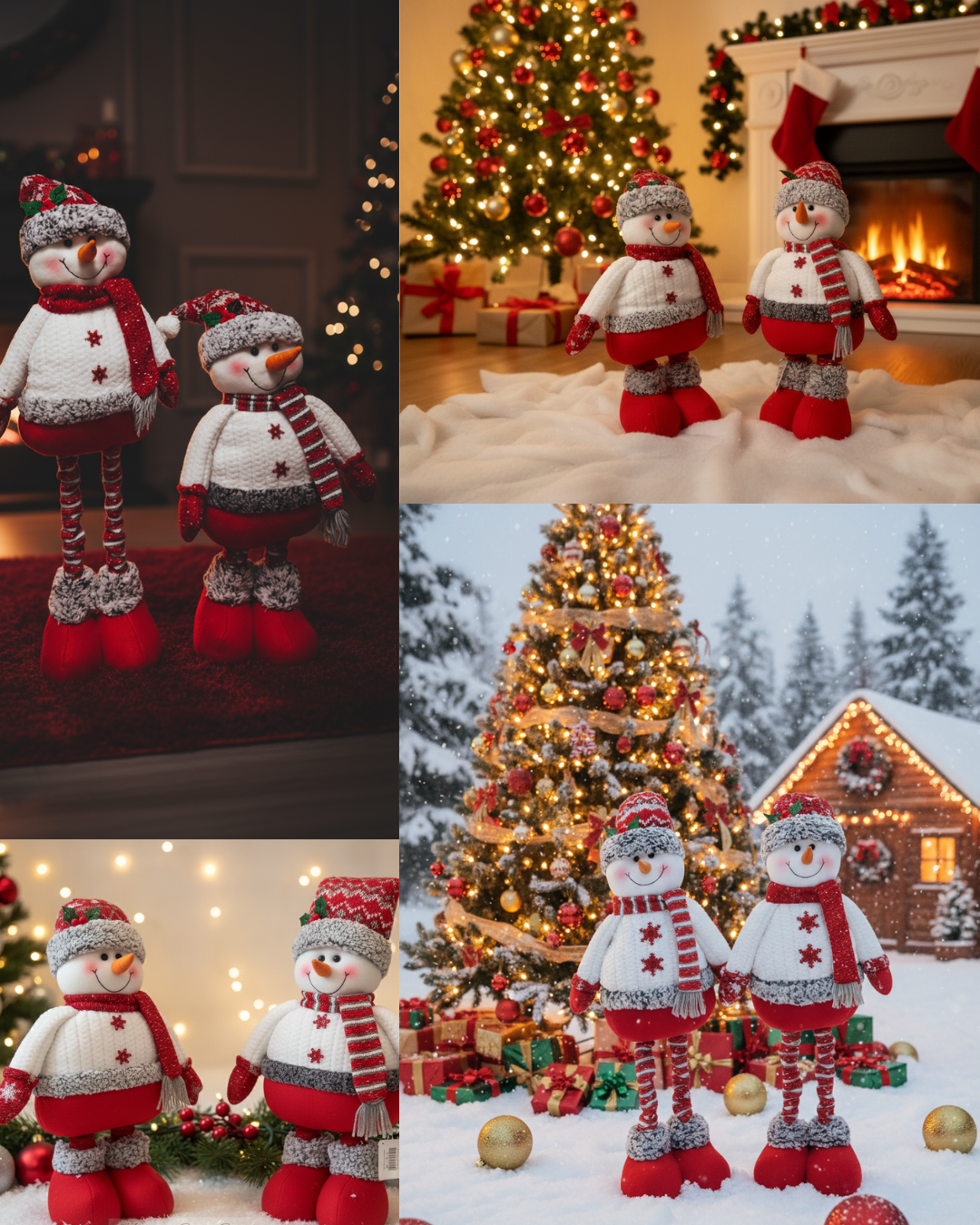 ALORA, Pack of 2 Cozy Plush Snowman Figures by SWEN