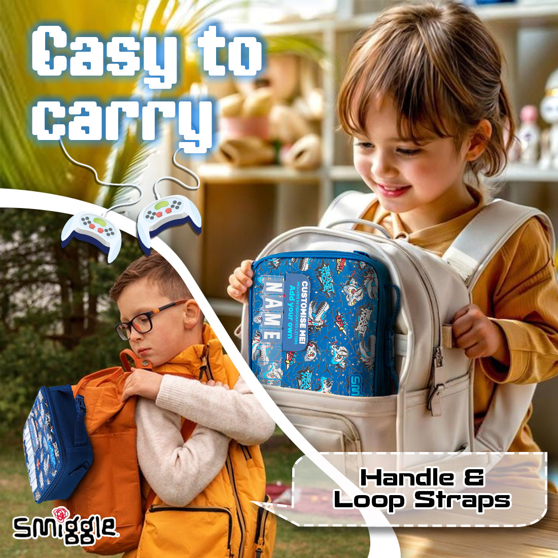 Smiggle NE LBOX SQ ATTACH ID FLY HI FLY HI NAVY | Lunchbag
