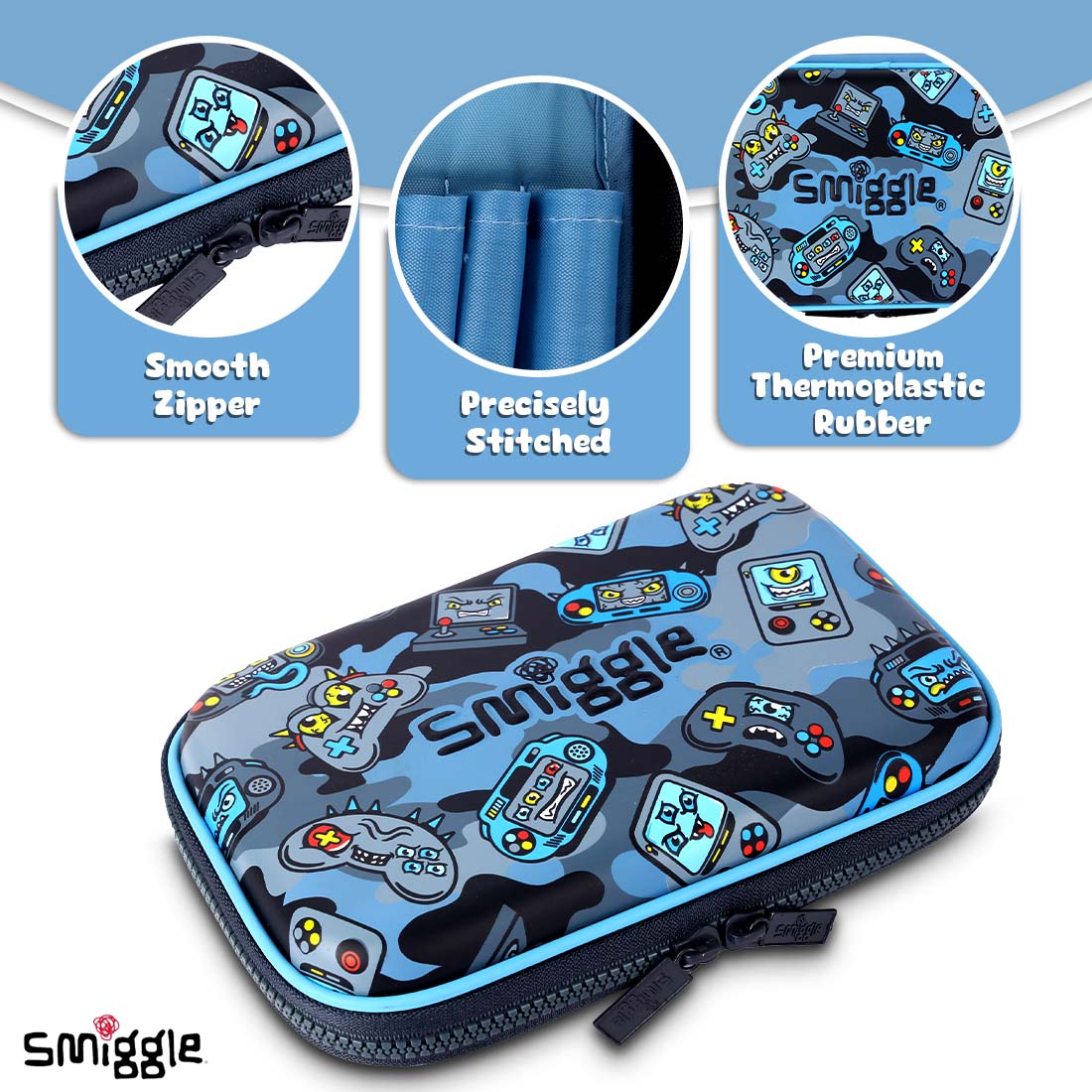 Smiggle Away Hardtop Stationery Kit for Kids Blue 3Y+