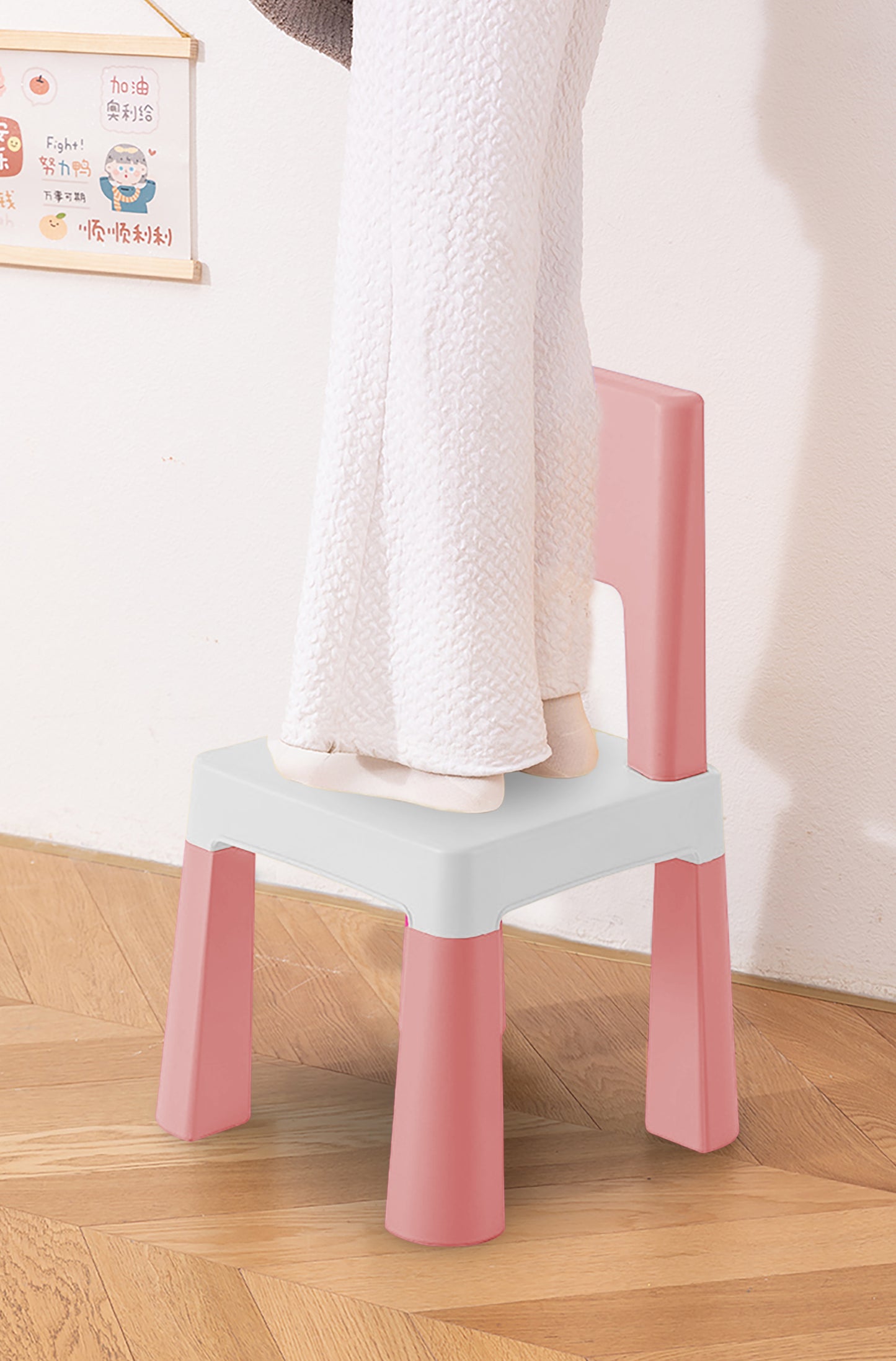 OPlus Learning Chair for Kids - Pastel pink and white