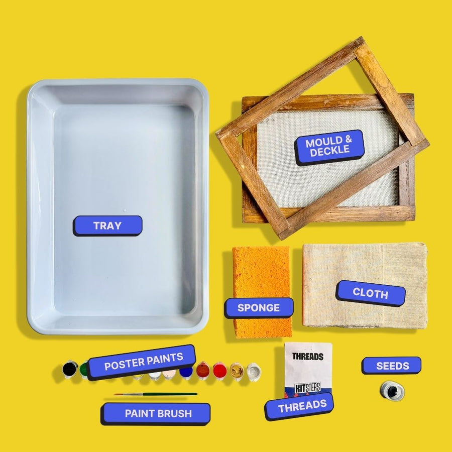 COMBO: DIY Handmade Paper Kit & DIY Gel Plate Monoprinting Kit