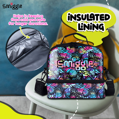 Smiggle Vivid Hardtop Lunchbox Black Mix, 3Y+