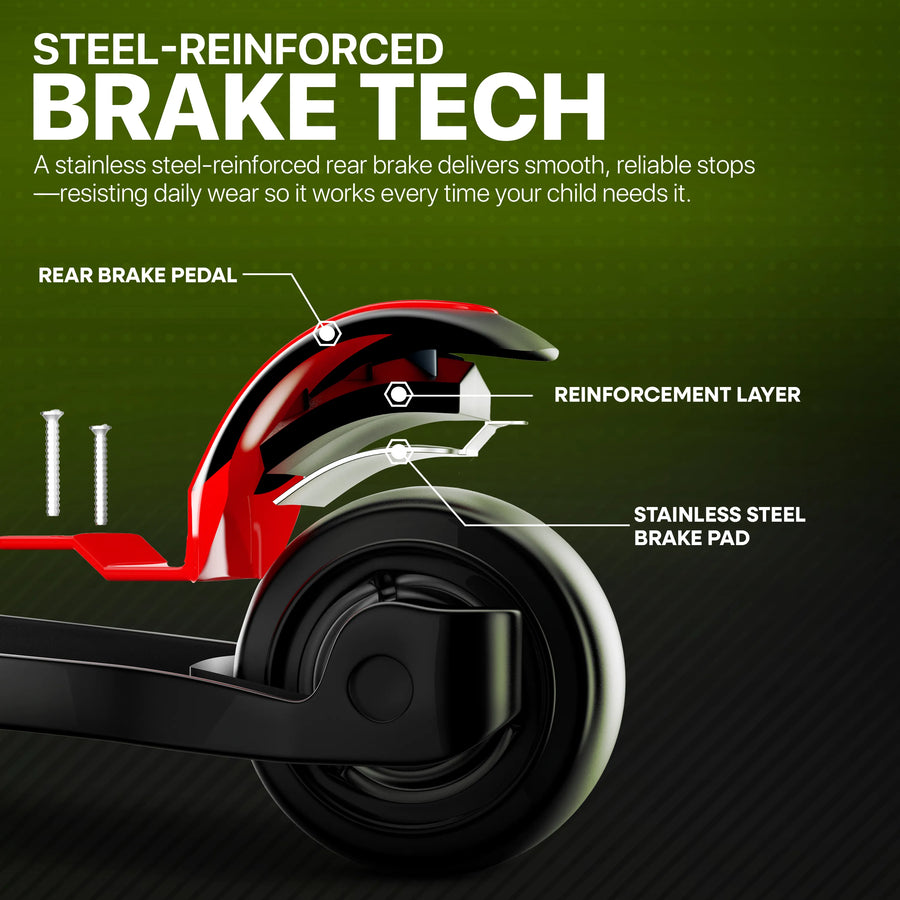 Tygatec Titan Premium 3-Wheel Scooter (Red)