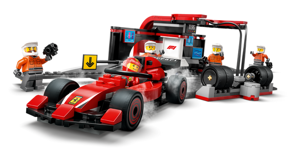 F1 Pit Stop & Pit Crew with Ferrari Car V29