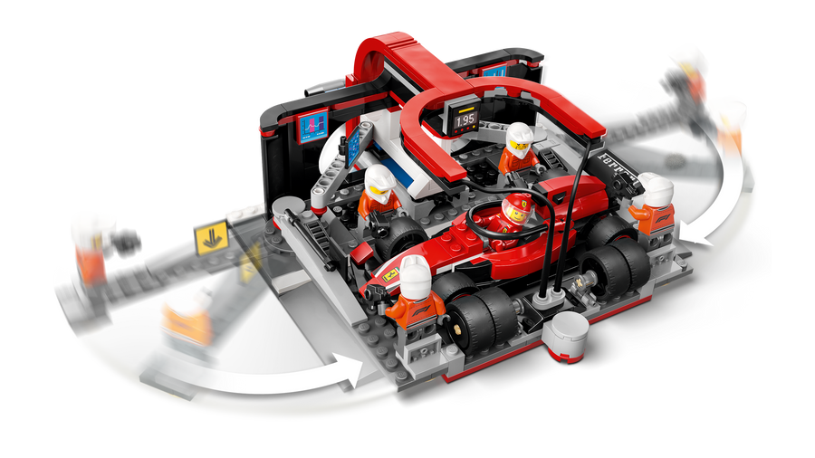F1 Pit Stop & Pit Crew with Ferrari Car V29
