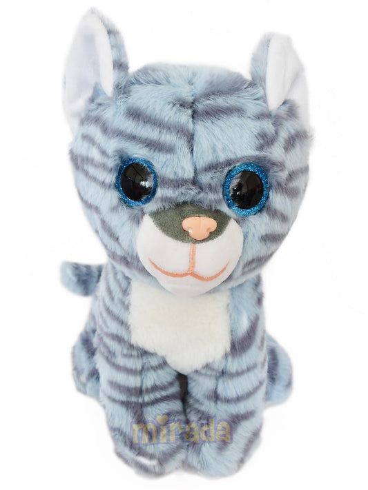 Mirada 25cm Cat with Glitter Eye Soft Toy - Grey