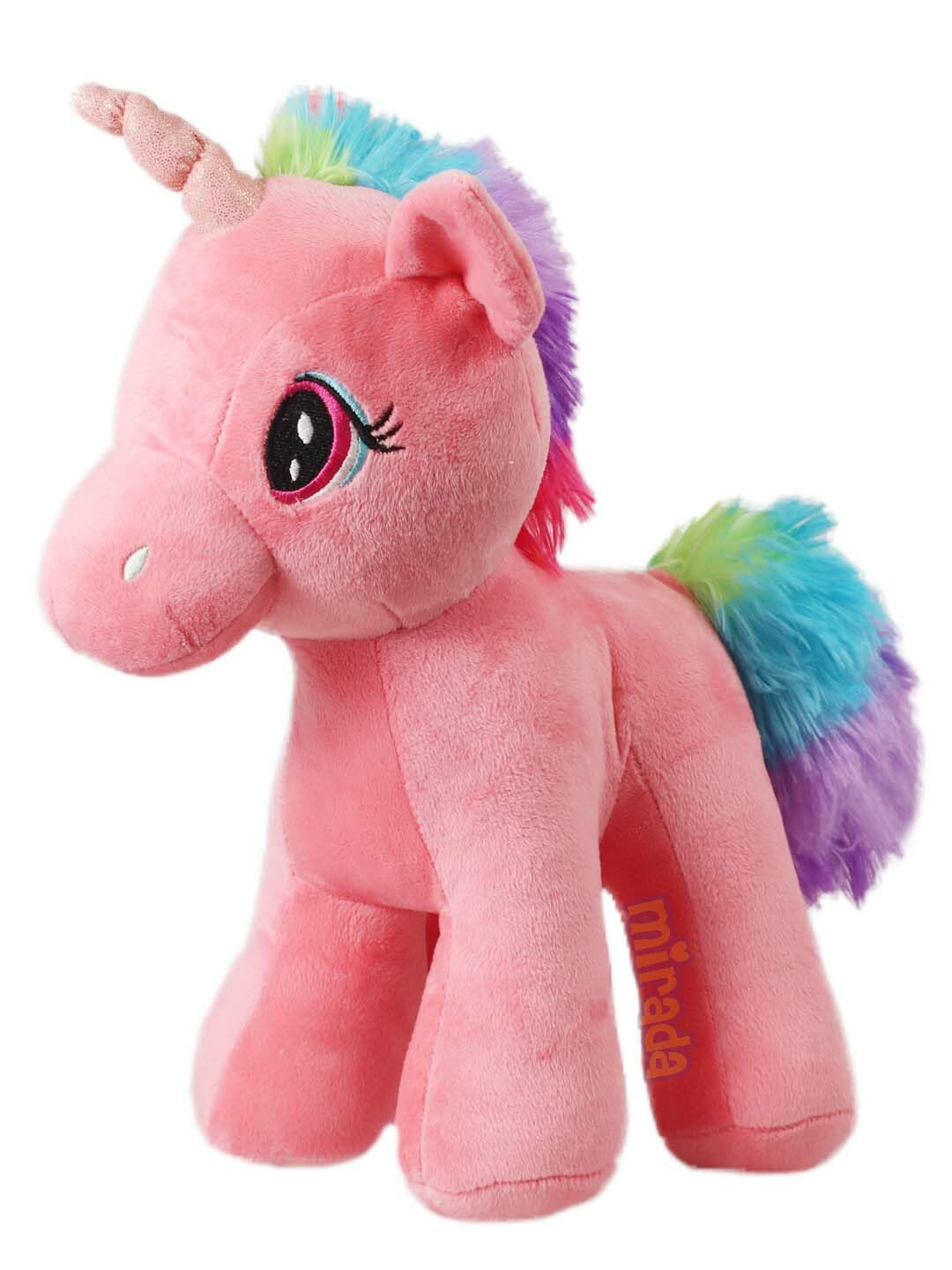 Mirada 29cm Standing Unicorn with Glitter Horn - Coral