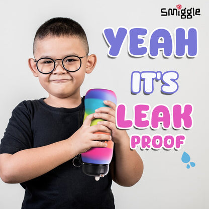 Smiggle Vivid Silicone Roll Up Drink Bottle 630ml Black, 3Y+
